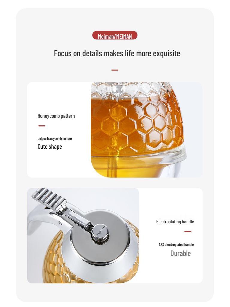 Инновационный герметичный стеклянный диспенсер для меда и сиропа с воронкой и подставкой