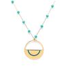 Les Trésors De Lily [Q0963] - Designer Necklace Steel 'Boho' Turquoise Gold - 60 Cm - 30 Mm