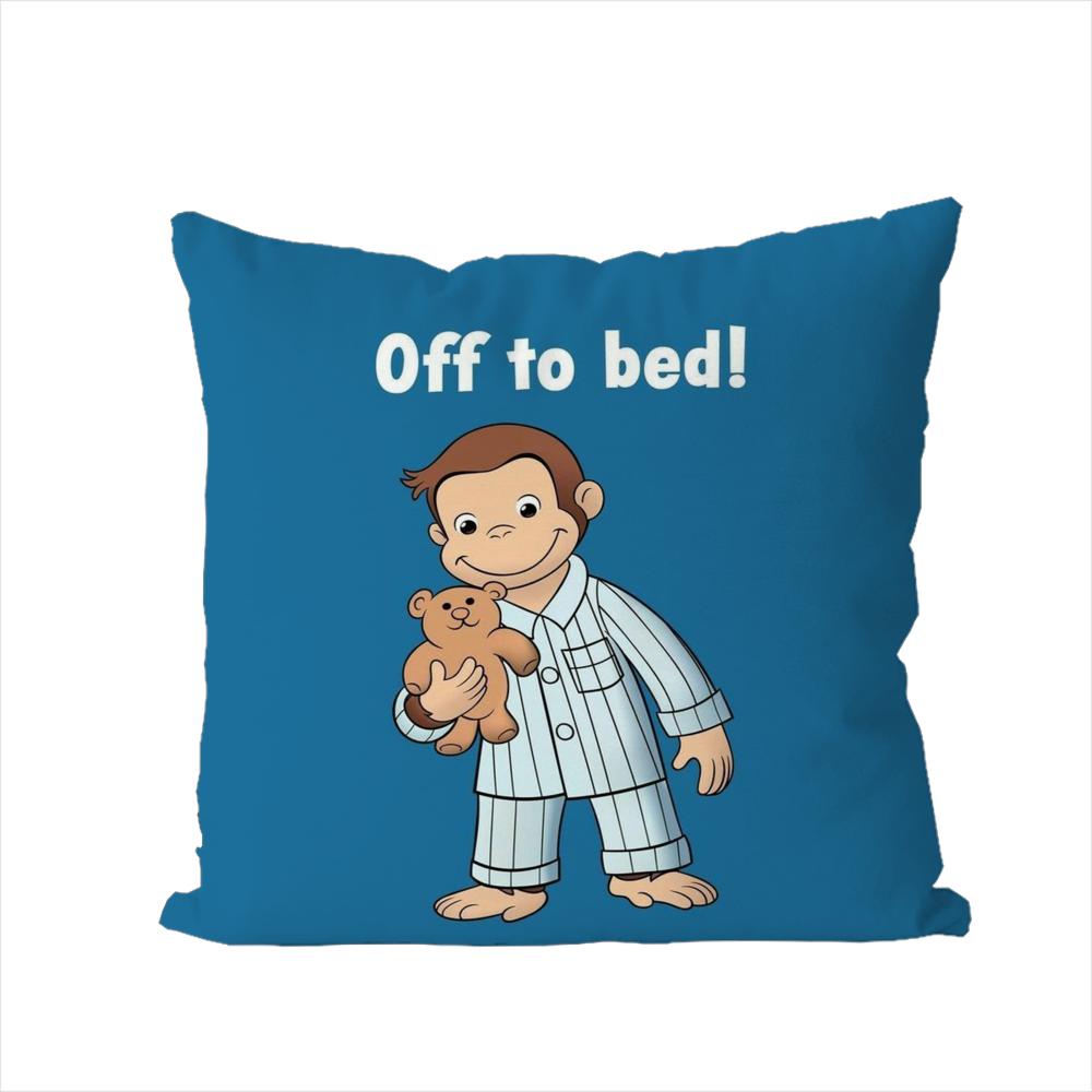 CCurious George Pillow Case For Car Sofa Decorative Home Doublesided Print Plush Square Throw Pillow Cushion Cover