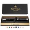 Scriveiner Black Green Fountain Pen Stunning Luxury Pen with Chrome Schmidt Nib Best Pen Gift Set for Men and Perfect Pen for Executives and Offices