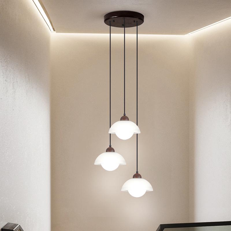 Simple Modern High-End North American Black Walnut Dining Chandelier for Living Room and Bar