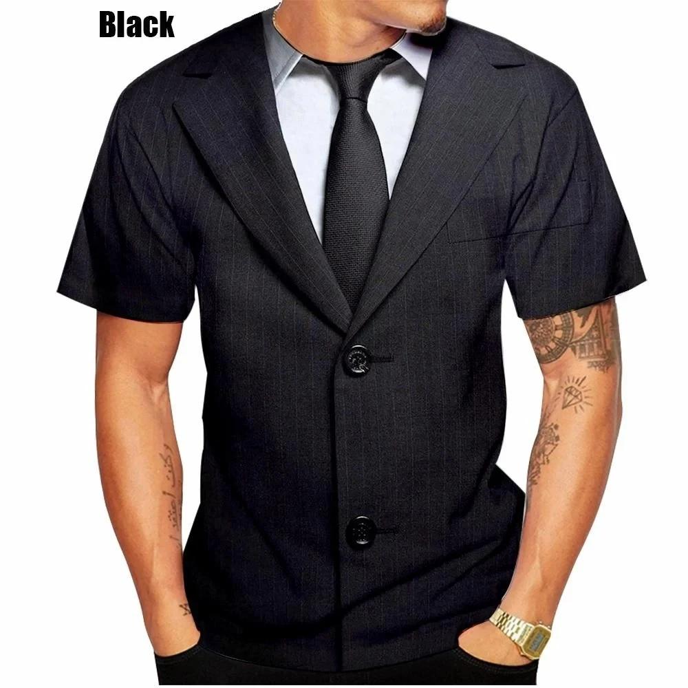 Летний мужской костюм с принтом банта, футболка с галстуком-бабочкой, модный короткий рукав, круглый вырез, большой размер, удобный топ