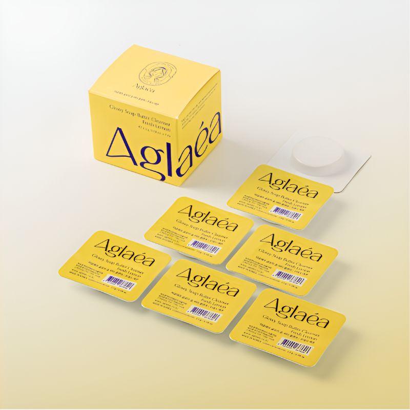 Aglaea Мыльное Масло-Очиститель Glowy Свежий Лимон Мини Корейское Мыло для Умывания Лица Дорожный Набор 2,5 г x 21 шт