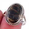 Натуральный камень Черная медь Бирюза Кольцо из стерлингового серебра 925 пробы S.8 l0D11