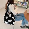 Women Autumn Winter Plush Love One Shoulder High Capacity Tank Top Bag