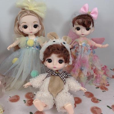 17см 8-точечная BJD кукла-принцесса в джинсовом свадебном платье - 6-дюймовый набор для переодевания с топами и шортами