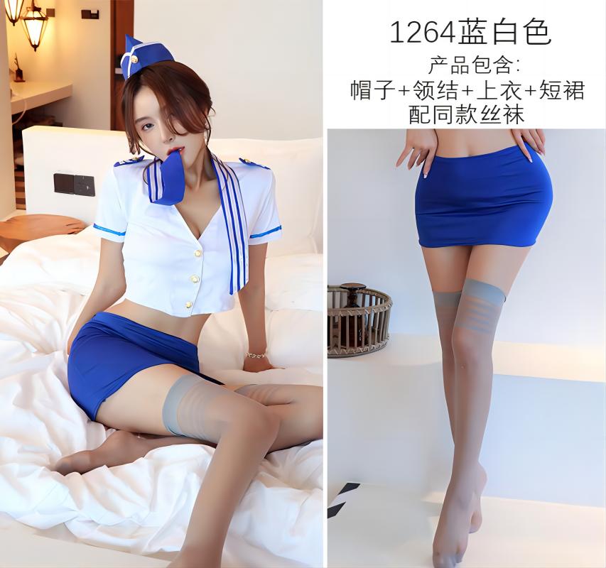 Sexy Stewardess Cosplay Costumes Temptation Flight Attendant Uniform Erotic Lingerie Set Women Adults Sex Temptation Costumes