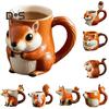 Кофейная чашка в виде белки, 3D-кружка для чая в виде милой лисы, креативная чашка с изображением животных, креативный подарок на день рождения для друзей и детей