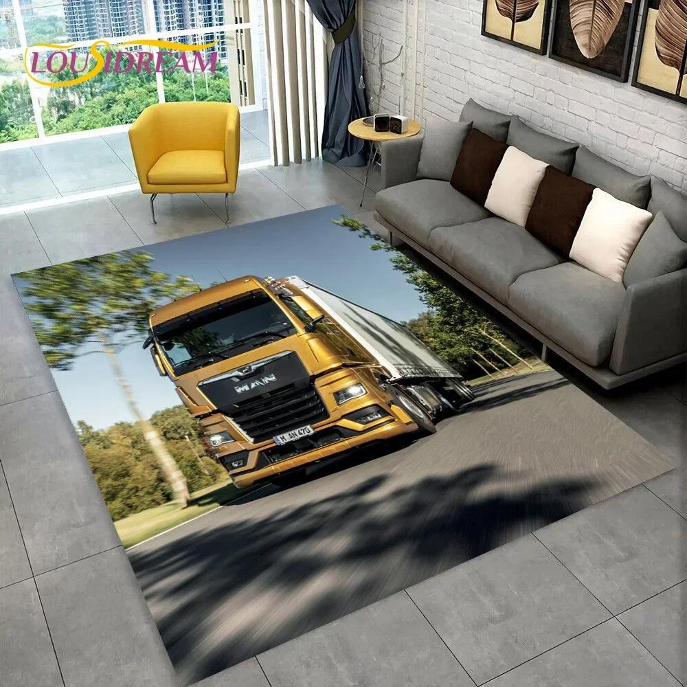 Latest MAN Truck Lorry 3D Printing Carpet Rug for Bedroom Living Room Home Sofa Decoration,Children Game Large Decor Floor Mat