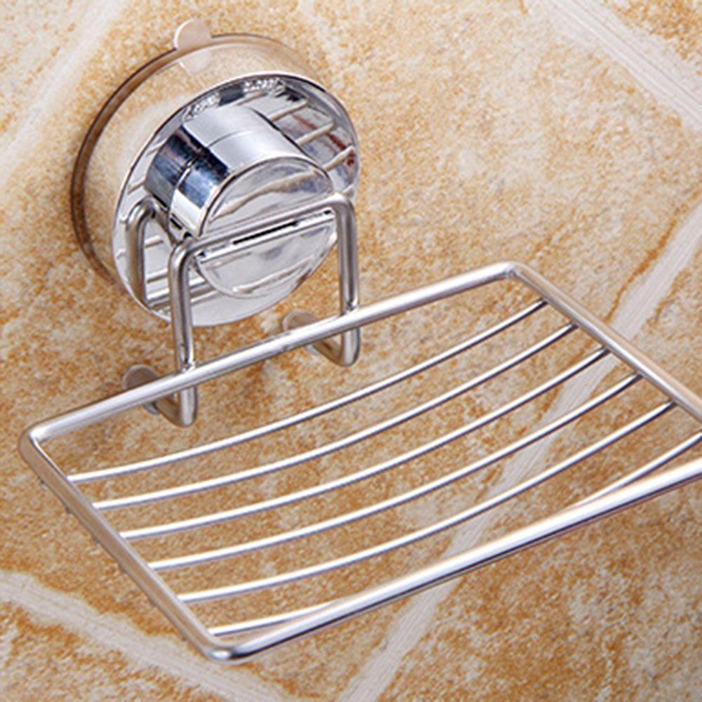 No-Drilling Vacuum Suction Cup Soap Dish Wall Mounted Bathroom Sponge Holder Soap Tray  Bathtub