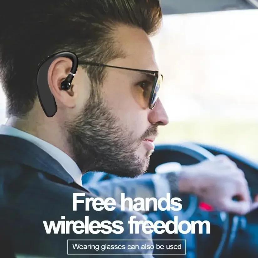 XiaomiNew Wireless Bluetooth Earphones Single Ear Hook Business Stereo Headphones Headset Handsfree Sports Earbud With Microphone