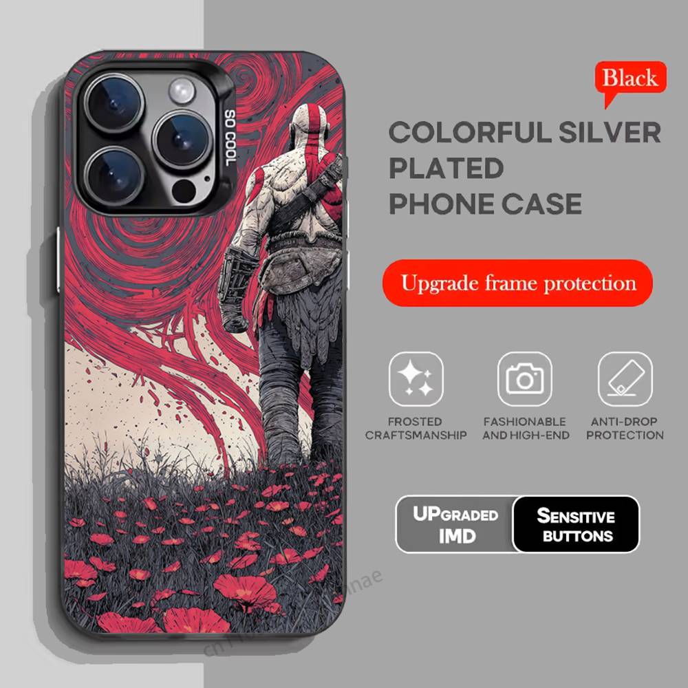G-God OF War K-Kratos Чехол для телефона iPhone 17,16,15,14,13,12,11,Pro,Max,Plus,Mini,X,XS,XR,8,S,SE Мягкий черный чехол