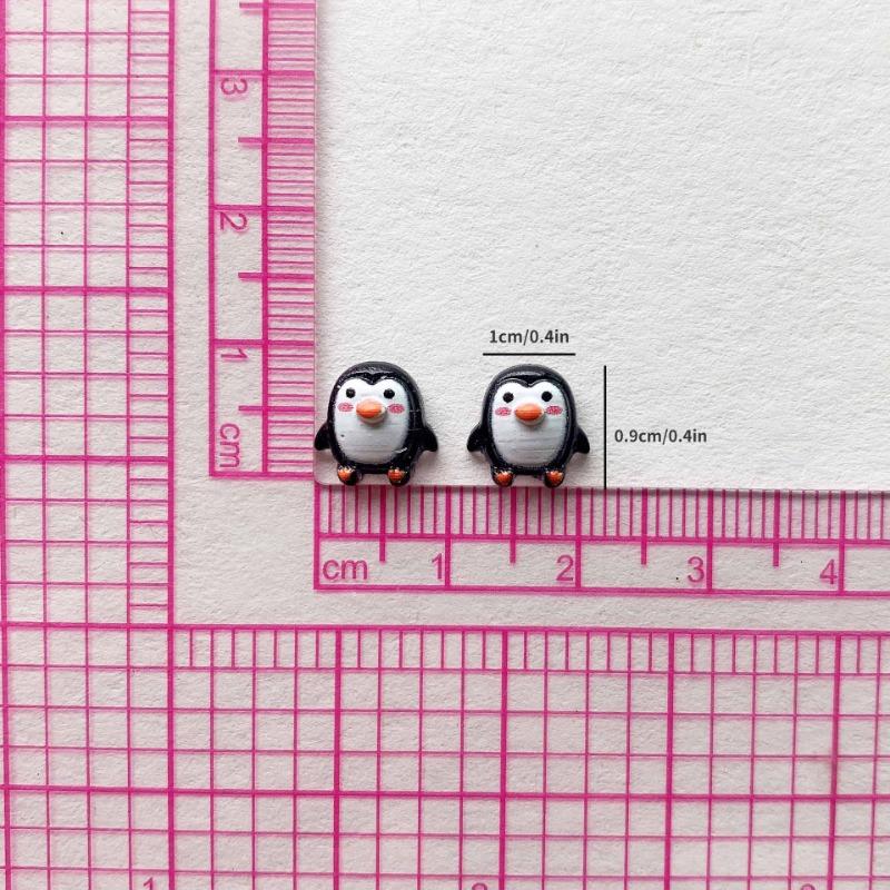 100pcs Cute 9mm Resin Mini Penguin Series Flat Back Stone Figurines DIY Wedding Scrapbook Accessories