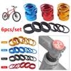6 Pcs/set Bike Headset Washer Aluminum Alloy Mountain Bicycle Front Fork Washer Bike Stem Handlebar Spacers Ring Gasket