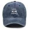shhh... no one cares" Print Adjustable Baseball Hat, Woman's Cap Raw Brim Fashion Sunshade Unisex Snapback Sun Hat
