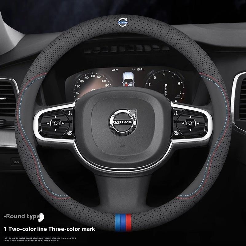 Кожаная дышащая накладка на руль автомобиля для Volvo XC40 XC60 XC70 XC90 V40 V50 V60 V70 V90 C30 C70 S40 S60 S80 S90 Аксессуары