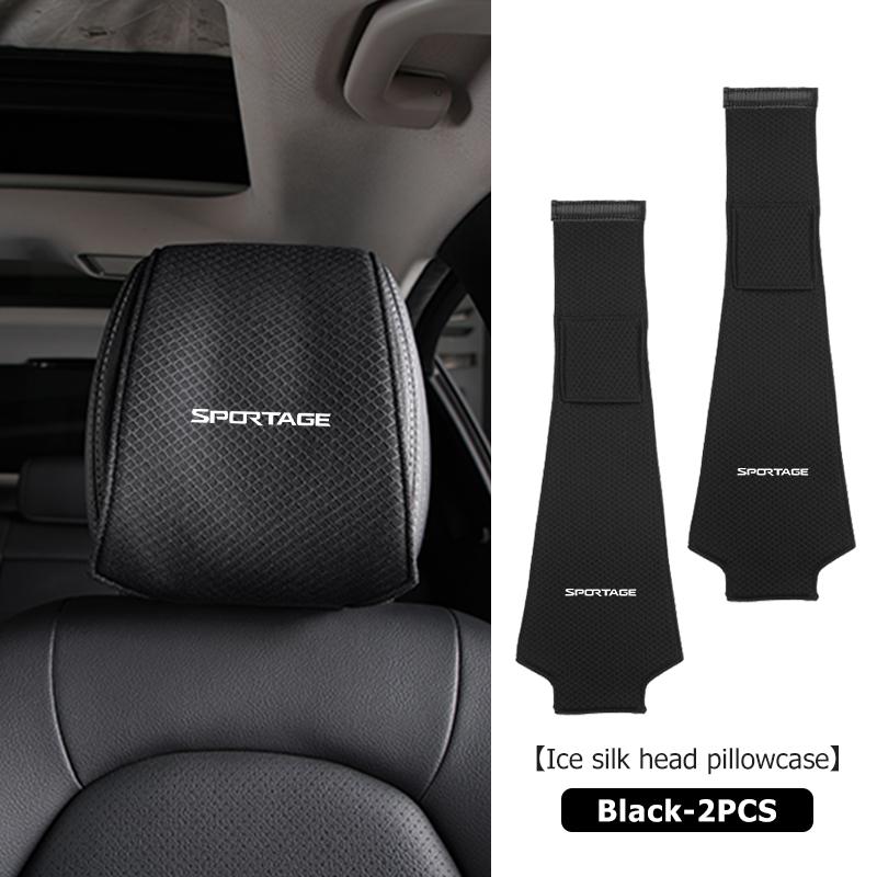 Universal Car Seat Headrest Ice Silk Head Pillow Dustproof Cover For KIA Sportage 2016 2017 2018 Sephia Stonic Carens lqrd40