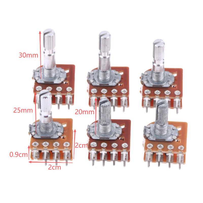 2/5Pcs 8Pins B50K B100K Sound Volume Amplifier Potentiometer Dual Channel 8-Pin Flower Shaft 20Mm 25Mm 30Mm Wh148 (16) Type