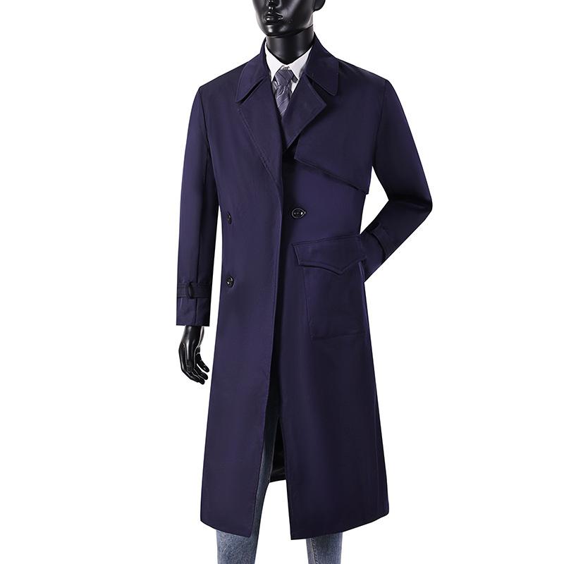 Мужской плащ с лацканами, уличная одежда, большой карман, осенняя деловая винтажная верхняя одежда M-6XL