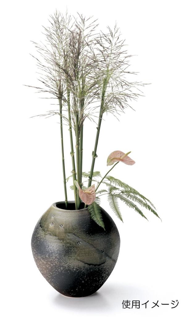 Ваза для цветов Marui Seito Shigaraki Ware Hechimon, Большая, Коричневая, Пепельная глазурь, Дизайн Инка, Керамика, MR-1-2596
