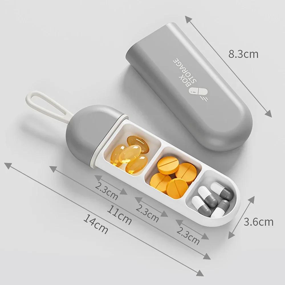 3-Compartment Pill Box & Daily Organizer, Portable Moisture-Proof Medicine Container for Travel Pocket Use