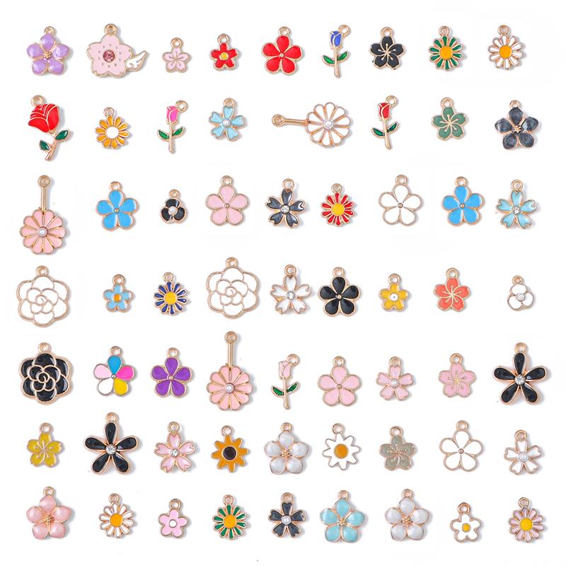 10 шт., подвески из сплава, масляные животные, цветы, случайный микс, подвески, бусины для самостоятельного изготовления ювелирных изделий