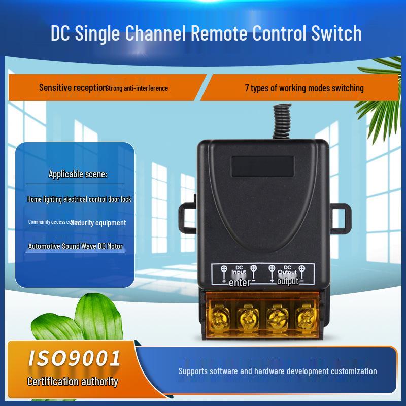 DC 12V/24V/48V Single Channel Remote Control Switch for Car Headlights & Horn, Momentary Mode with Free Stick Remote