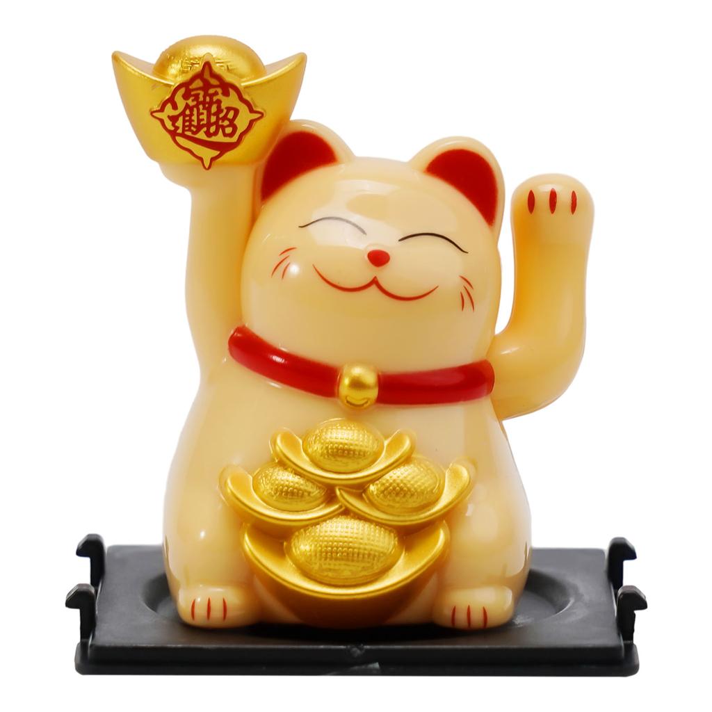 Chinese Lucky Cat Large Gold Maneki Nice Neko Waving Hand Paw Up Wealth Prosperity Welcoming Good Luck Waving Cat Birthday Gift Idea Decor