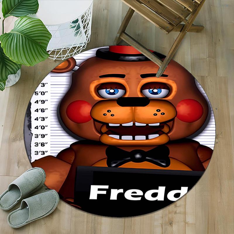1pc Freddy bear1 Print Round Carpet Chair Round Carpet Suitable for Bedroom Living Room Home Decorative Carpet