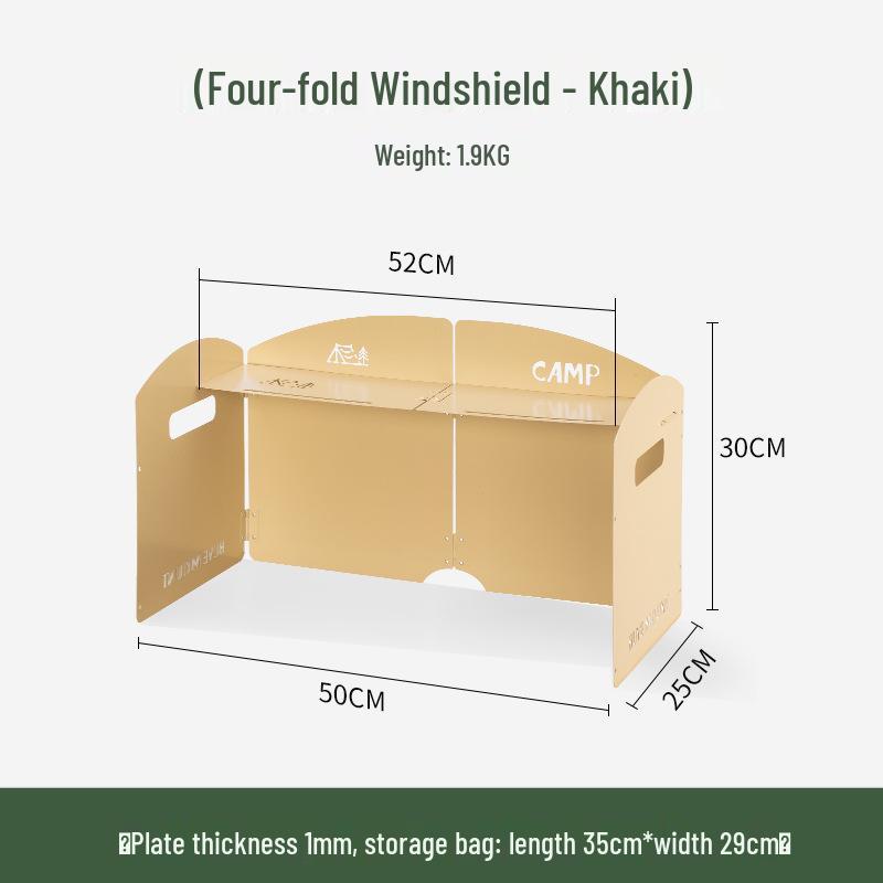 Портативная трехсекционная походная плита с ветрозащитой - Большой концентратор тепла