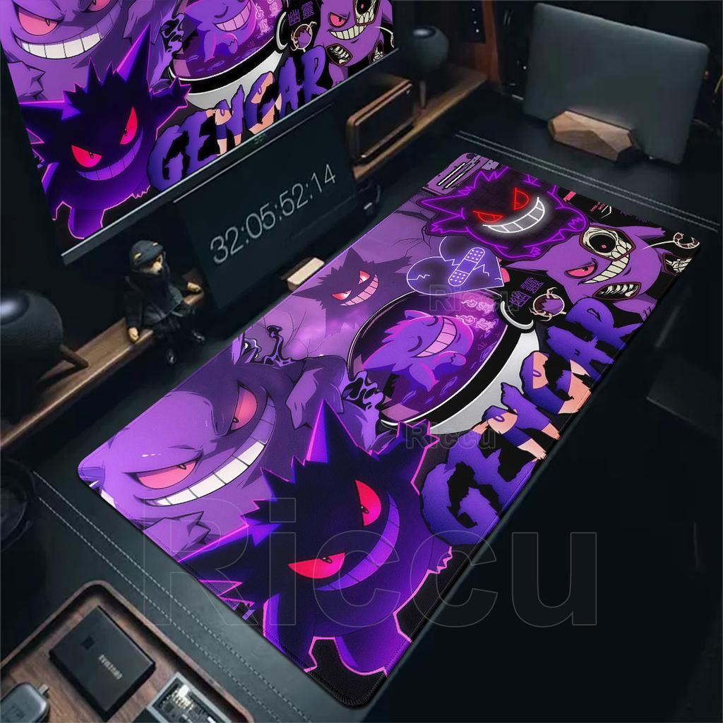 Large P-pokemon Gamer Mouse Pad Kawaii Gengar Dark Carpet Non-slip Laptop PC Gaming Office XXL HD Keyboard Extended Accessories