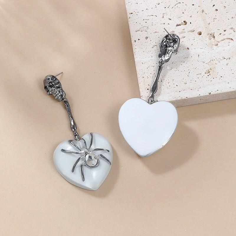 Череп Паук Висячие Серьги Для Женщин Смола Сердце Хип-Хоп Рок Вечерние Ювелирные Изделия Подарки