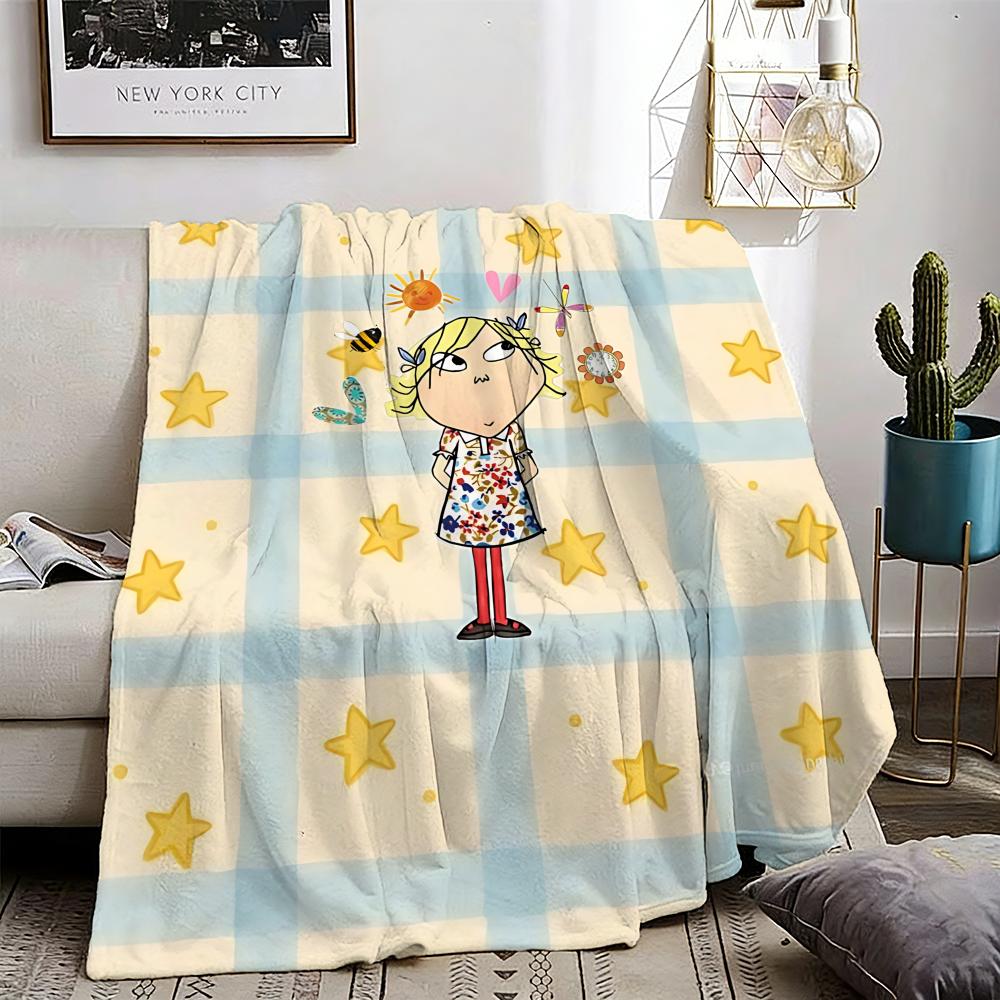 Anime Charlie and Lola Throw Lightweight g Flannel Blanket Soft Skinfriendly for Summer Cooling