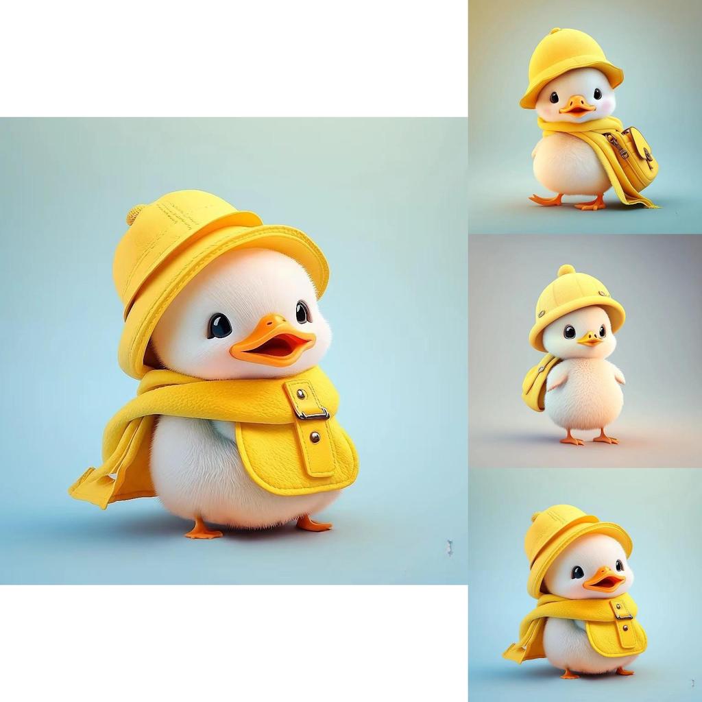 Little Yellow Duck Wearing Hat Car Pendant With Acrylic Flat Surface Finish For Vehicle Interior Enhancement