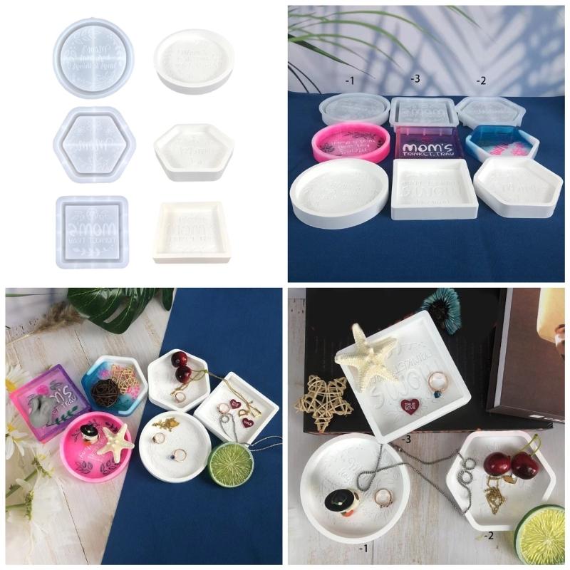 Поднос для хранения силиконовая форма для показа ювелирных изделий круглые/шестигранные/квадратные формы для подставок формы для эпоксидной смолы на День матери поделки