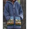 Halloween Animal 3D Print Hooded Cloak Coat Womens Streetwear Casual Long Cardigan