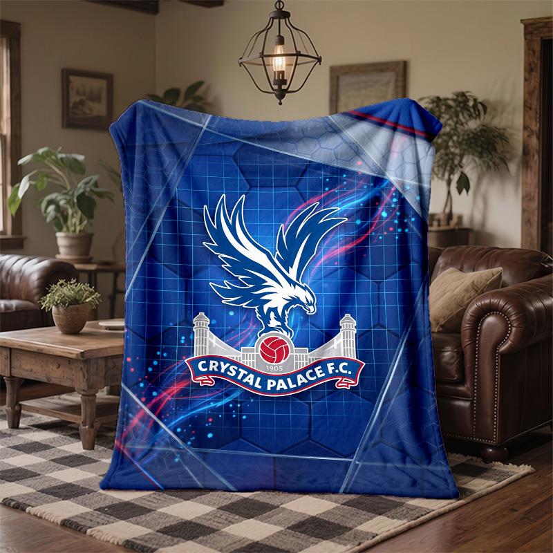Crystal Palace Football Print Flannel Blanket Soft Warm Sofa Bed Throw Blanket For Home Office Bedroom