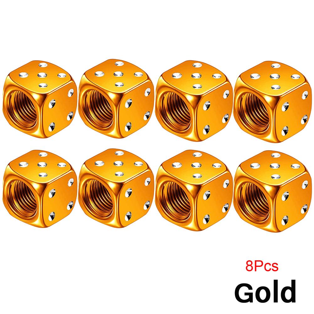 Алюминиевые колпачки для вентилей шин Dice, пылезащитные колпачки для автомобильных, грузовых, мотоциклетных, велосипедных, для вентилей Dice, стержней колес, покрышек, стержней колес, воздушных клапанов, пылезащитный колпачок