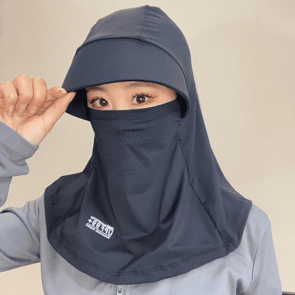 Женская летняя солнцезащитная маска для лица из ледяного шелка с защитой от УФ-лучей и защитой шеи