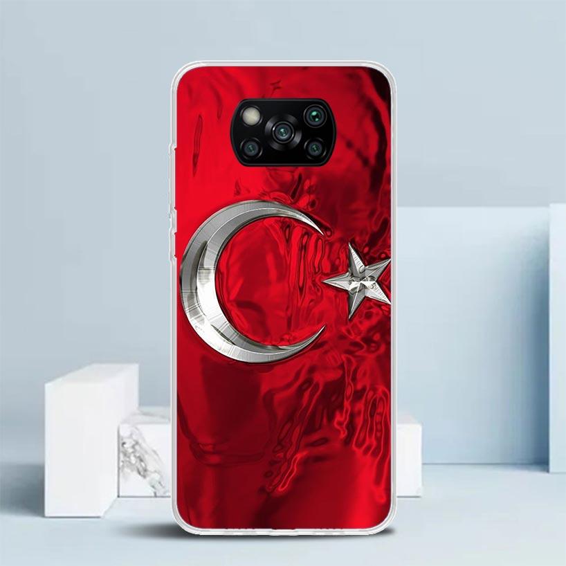 Турция Турецкий флаг Чехол для телефона Для Xiaomi Poco F7 Ultra X5 X6 X7 Pro M7 Redmi 15C 15 13C 13 12C 12 10C 10 10A 9 9C 9A 9T Чехол P