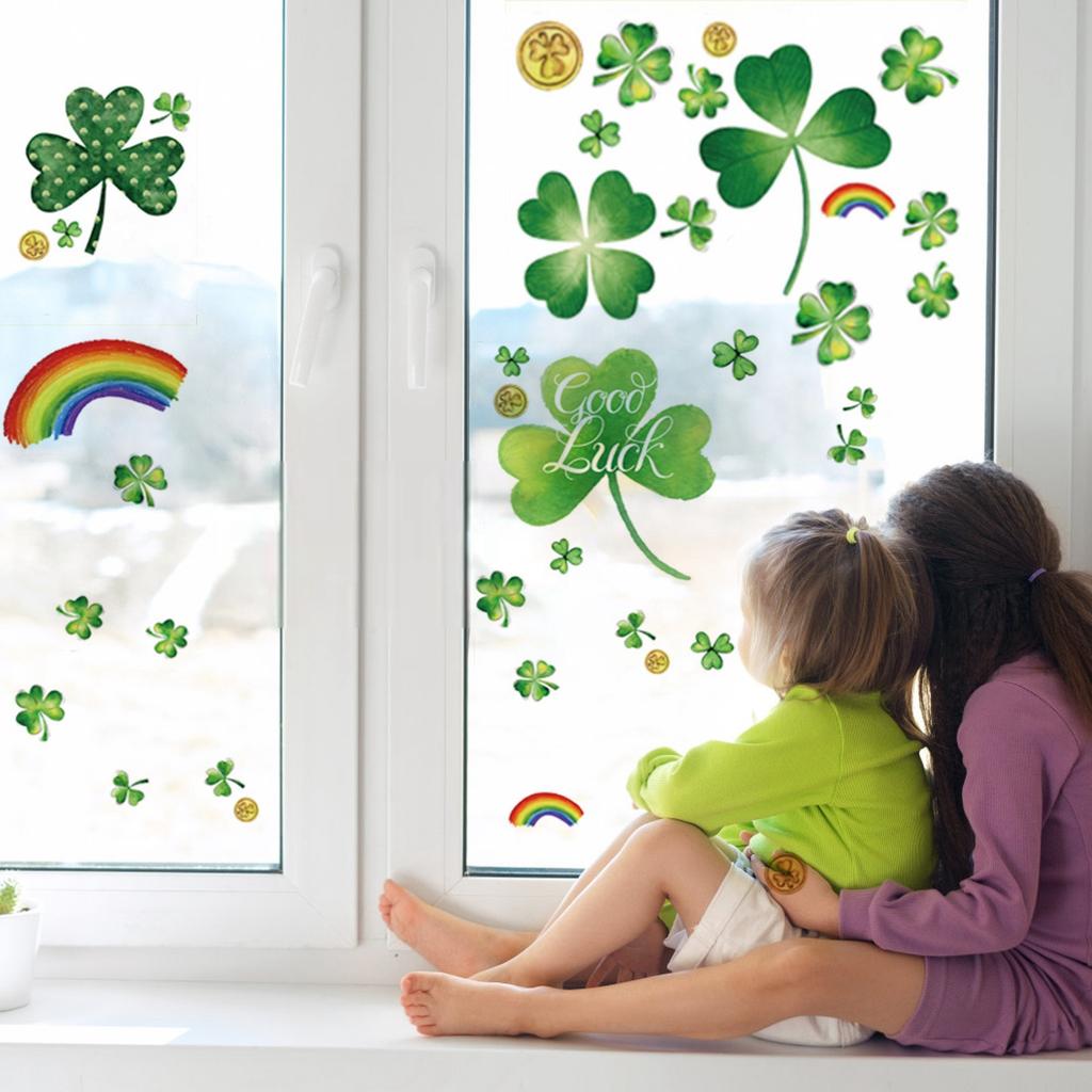Наклейки на окна ко Дню Святого Патрика, 120 шт. Наклейки на окна для украшения ко Дню Святого Патрика