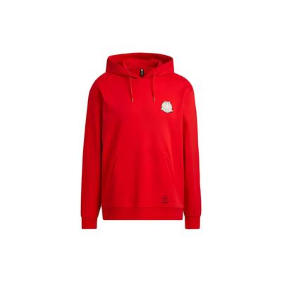 adidas Neo Pure Color Logo Print Пуловер с капюшоном с длинным рукавом Мужские топы Красный IQ1589