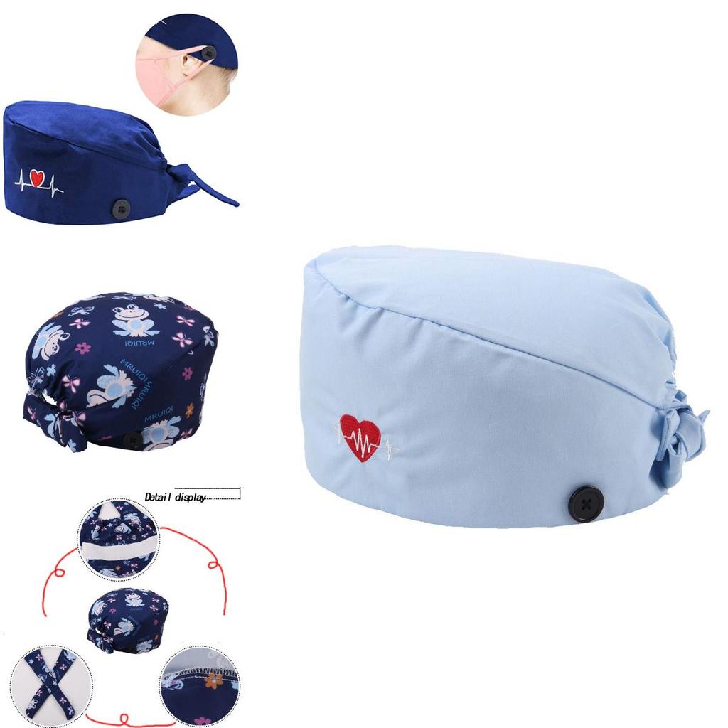 Удобная хлопковая хирургическая шапочка с влагопоглощающей регулируемой посадкой