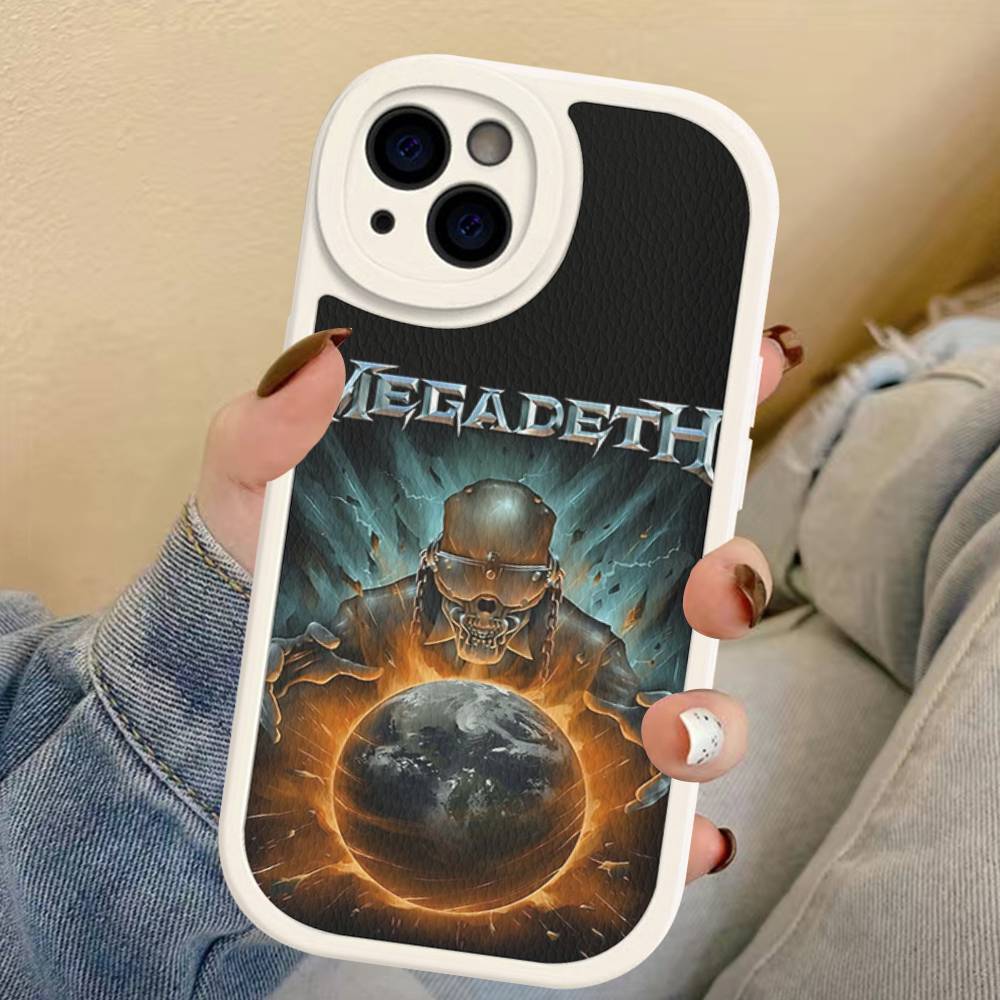 Rock Band Megadeths Phone Case For IPhone 16 15 14 13 Pro Max 11 12 Plus Leather Silicone Cover
