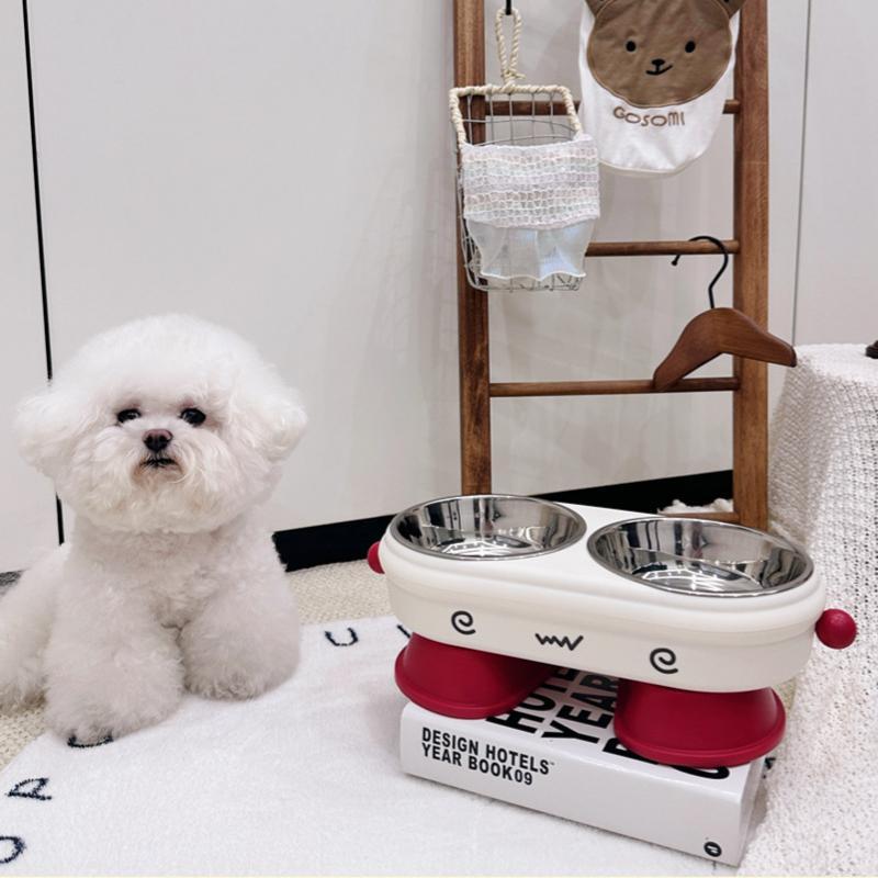 Миска для домашних животных на высокой ножке, защита шеи, миска для кормления и воды для кошек и собак, высокая, противоскользящая и анти- из нержавеющей стали