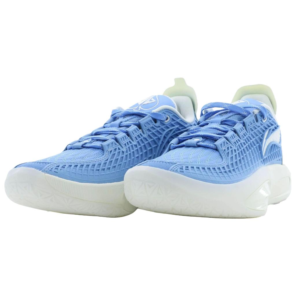 Li Ning Jimmy Butler 3 Модные Удобные Кожаная Ткань Низкие Беговые Кроссовки Унисекс Кроссовки Синий Белый ABAU107-16