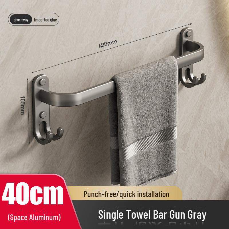 Алюминиевая настенная вешалка для полотенец без отверстий и полка для хранения вещей для кухни и ванной комнаты