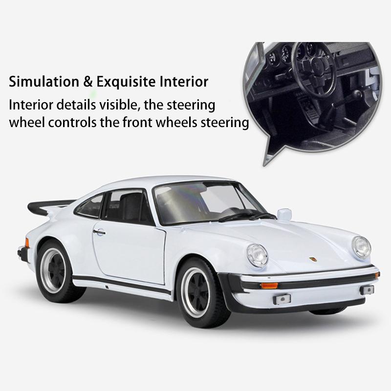 Welly 1/24 1971 Porsche 911 Turbo 3.0 Модель спортивного автомобиля из сплава Металлические литые классические автомобили Модель автомобиля Высокая симуляция Детский подарок