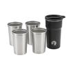 CAPTAIN STAG Outdoor Tumbler HD Cup 4 Inner Cups and 1 Outer Stainless (CAPTAIN STAG) Set, 4+1, Cup, 280ml/480ml Capacity, Stackable, Steel, UE-3639