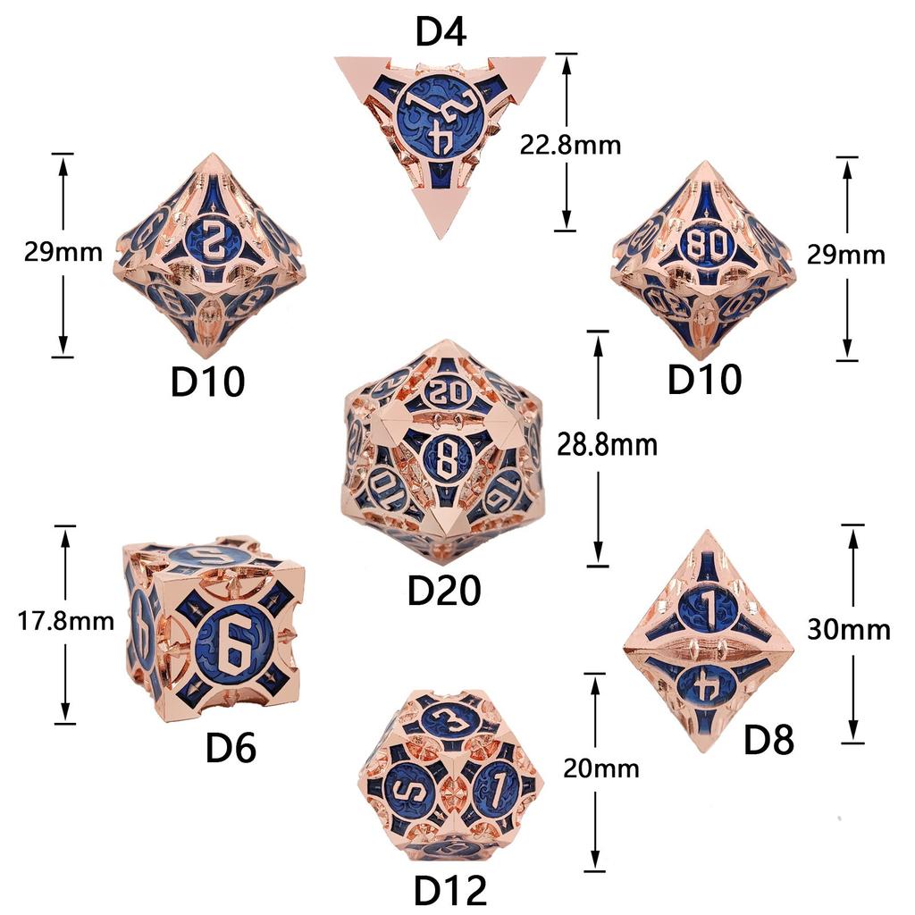 Металлический набор игральных костей DND D20 Polyhedral, подходит для игр Dungeons and Dragons RPG MTG Role Playing Pathfinder, настольные игры, аксессуары с сумкой для хранения